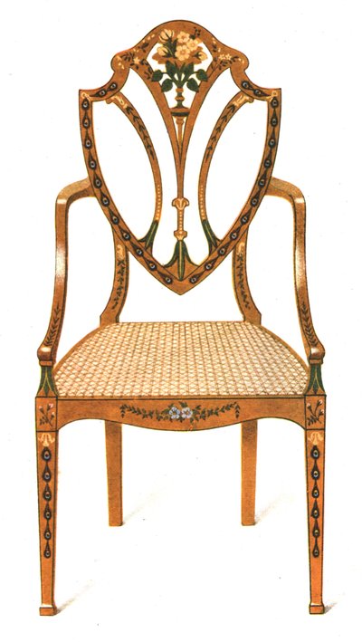 Bemalter Satinholzstuhl, 1908 von Shirley Charles Llewellyn Slocombe