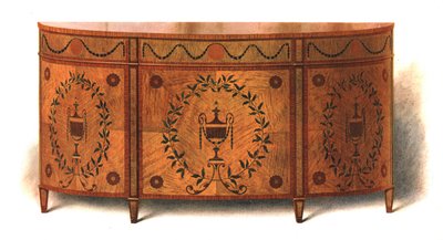 Satinholz-Kommode, 1908 von Shirley Charles Llewellyn Slocombe