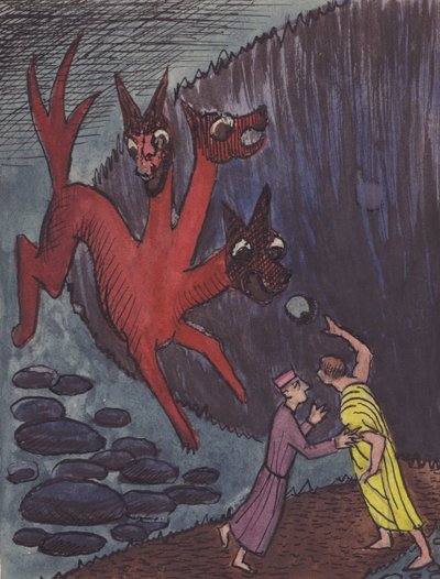 Dante und Virgil mit dreiköpfigem Monster, 1951 von Shirley Markham