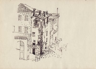Haus mit Mansarddach, Italien, ca. 1950 von Shirley Markham
