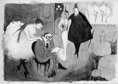 Illustration zu einem Vortrag über Toulouse-Lautrec, ca. 1950 von Shirley Markham