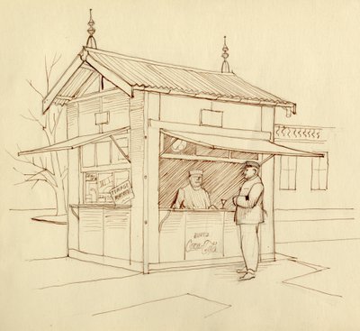 Kiosk, der Getränke verkauft, Paris, Frankreich von Shirley Markham