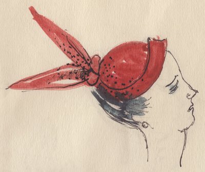 Frau mit rotem Hut von Shirley Markham