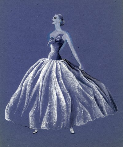 Frau im trägerlosen Ballkleid von Shirley Markham
