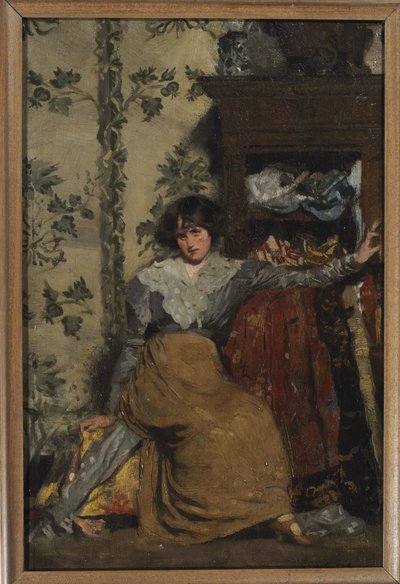 Sitzende Frau im Innenraum von Sidney Herbert Sime