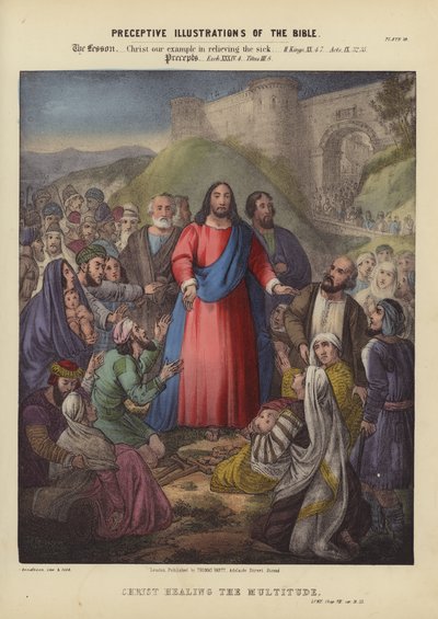 Christus heilt die Menge (farbiger Stich) von Siegfried Detler Bendixen