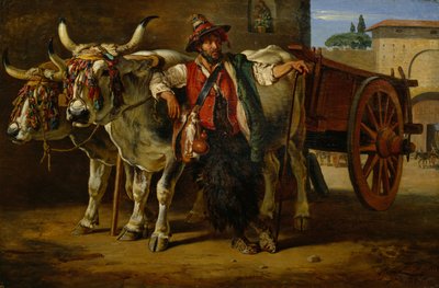 Mann mit Ochsenkarren, Florenz von Siegwald Johannes Dahl
