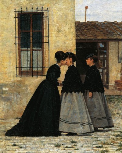 Der Besuch (Detail) von Silvestro Lega