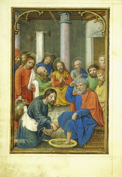 Christus wäscht Petrus die Füße, 1520er von Simon Bening