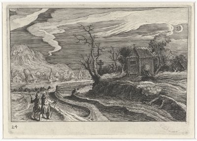 Landschaft bei Nacht von Simon Frisius