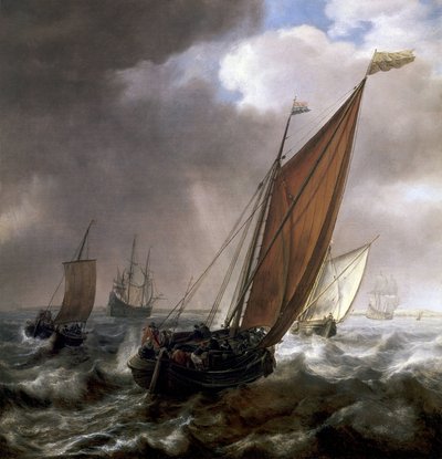 Niederländisches kleines Transportschiff von Simon Jacobsz. Vlieger