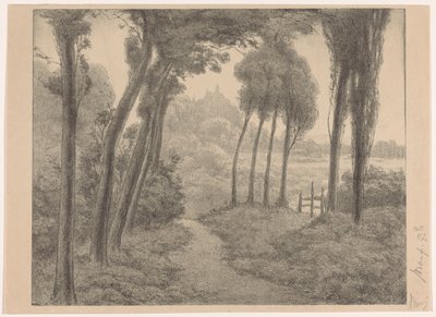 Landschaft mit Waldweg von Simon Moulijn (signed by artist)