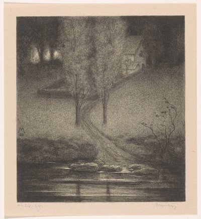 Pappeln an einem Bach von Simon Moulijn (signed by artist)
