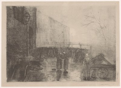 Stadtansicht bei nebligem Wetter von Simon Moulijn