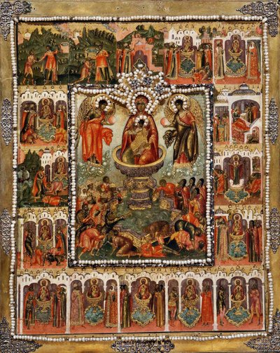 Theotokos Lebensspendende Quelle, 1670 von Simon Ushakov
