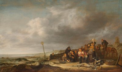Strand mit Fischern von Simon de Vlieger (attributed to)