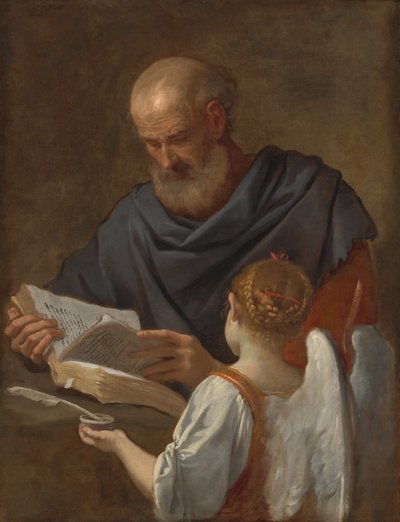 Der heilige Matthäus und der Engel, c. 1645-1648 von Simone Cantarini