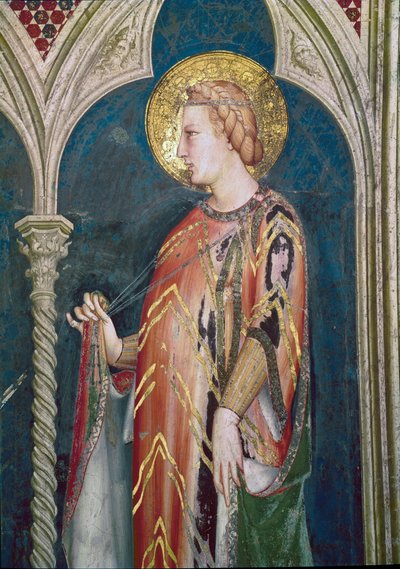 St. Elisabeth von Ungarn (Detail, Fresko) von Simone Martini