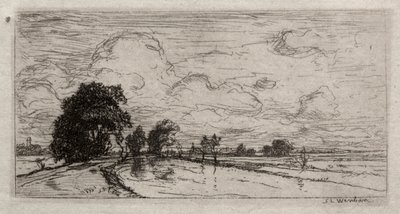 Überflutete Landschaft mit Bäumen von Sion Longley Wenban
