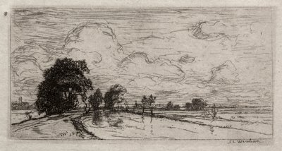 Überflutete Landschaft mit Bäumen von Sion Longley Wenban