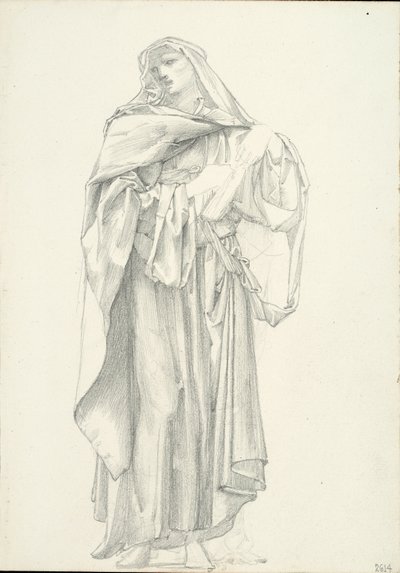 Drapierte männliche Figur (Skizzenbuch #2614) von Sir Edward Burne Jones