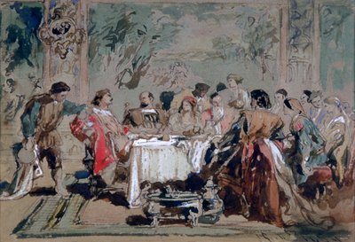 Bankett im Haus von Lucentio, 1859 von Sir John Gilbert