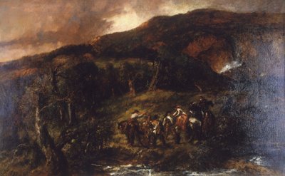 Landschaft mit Jagdgesellschaft von Sir John Gilbert