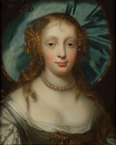 Damenportrait mit blauem Hut von Sir Peter Lely