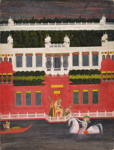 Krishna erhält einen Blumenkranz, ca. 1750-1760 von Sitaram