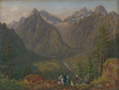 Tatra-Landschaft mit Figuren von Slovakian School