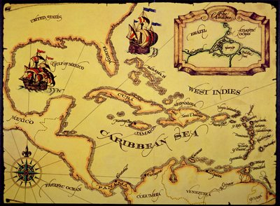 Karte des spanischen Hauptgebiets von Spanish School