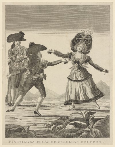 Pistolees e las sequidillas boleras, ca. 1790-99 von Spanish School