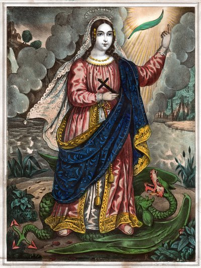 Heilige Margareta von Antiochia. (Gravur, ca. 1830) von Spanish School