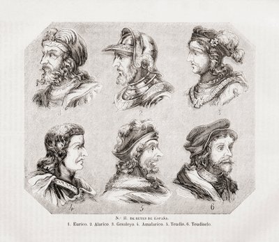 Sechs spanische Könige. von Spanish School