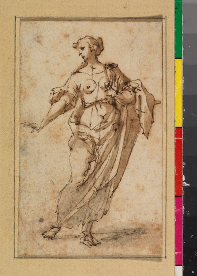 Stehende weibliche Figur, 1675-99 von Spanish School