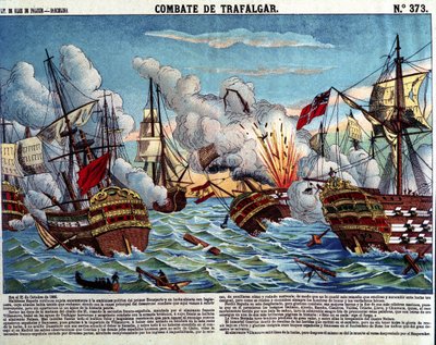 Die Schlacht von Trafalgar, 21. Oktober von Spanish School