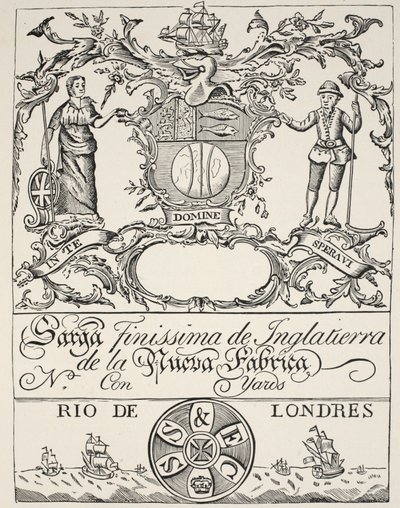Handelslabel der South Sea Company von Spanish School