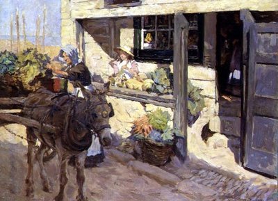 Beladen des Eselskarrens von Stanhope Alexander Forbes
