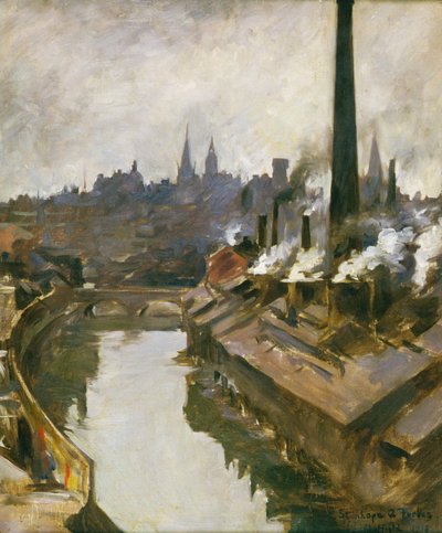 Sheffield: Fluss und rauchende Schornsteine von Stanhope Alexander Forbes