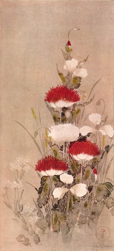 Mohnblumen, Weizen und Natane-Blumen, 17. Jahrhundert von Sôtatsu