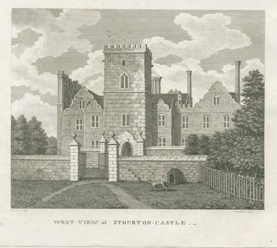 Stourton Schloss: Gravur von Stebbing Shaw
