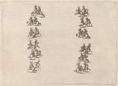 Kavaliere kämpfen in zwei Kolonnen, 1652 von Stefano della Bella