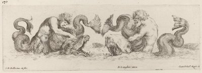 Delfine und Tritonen, wahrscheinlich 1648 von Stefano della Bella