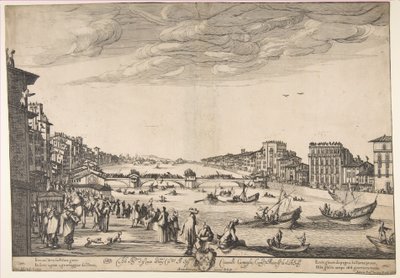 Spiel der Brücke, Pisa, 1634 von Stefano della Bella