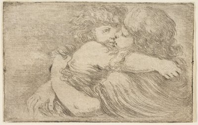 Zwei Kinder umarmen sich, um 1662 von Stefano della Bella