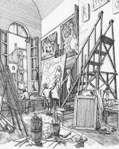 Ein Künstleratelier in Venedig von Stephen Conlin