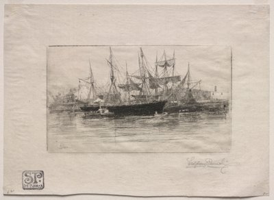 Point Breeze Öl-Piers, 1880 von Stephen Parrish