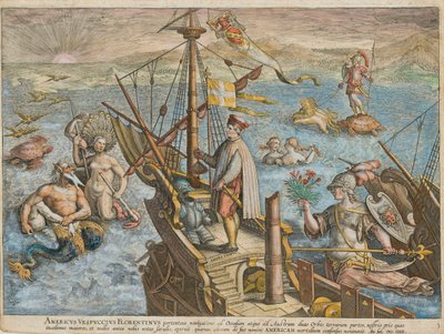 Amerigo Vespucci Americae Retectio, 1591 von Stradanus