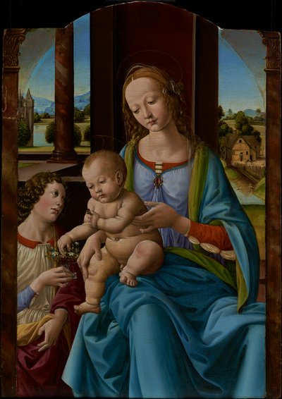 Madonna mit Kind von Studio of Lorenzo di Credi