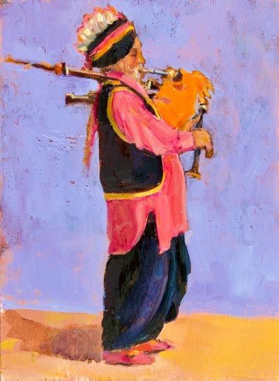 Indischer Dudelsackspieler von Sue Wales